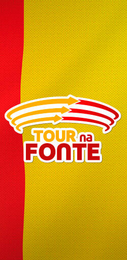 Peça gráfica com a Logo Tour na Fonte - Click Interativo