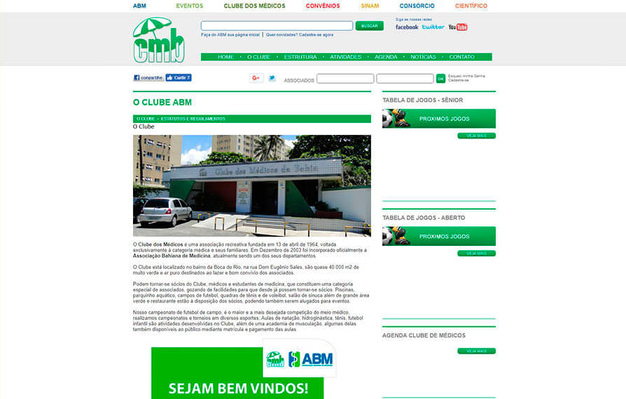 Site do Clube dos Médicos 2010 - Click Interativo