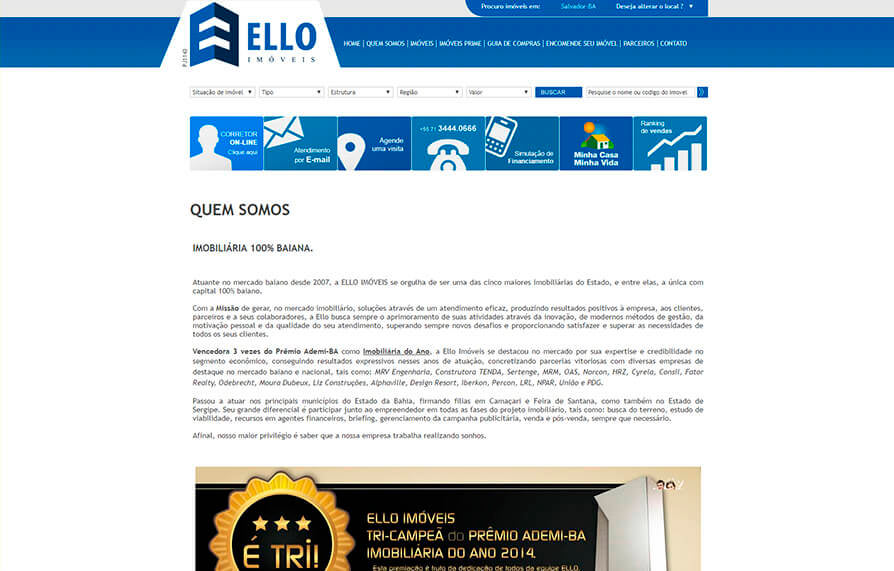 Site Ello Imóveis 2011 - Click Interativo