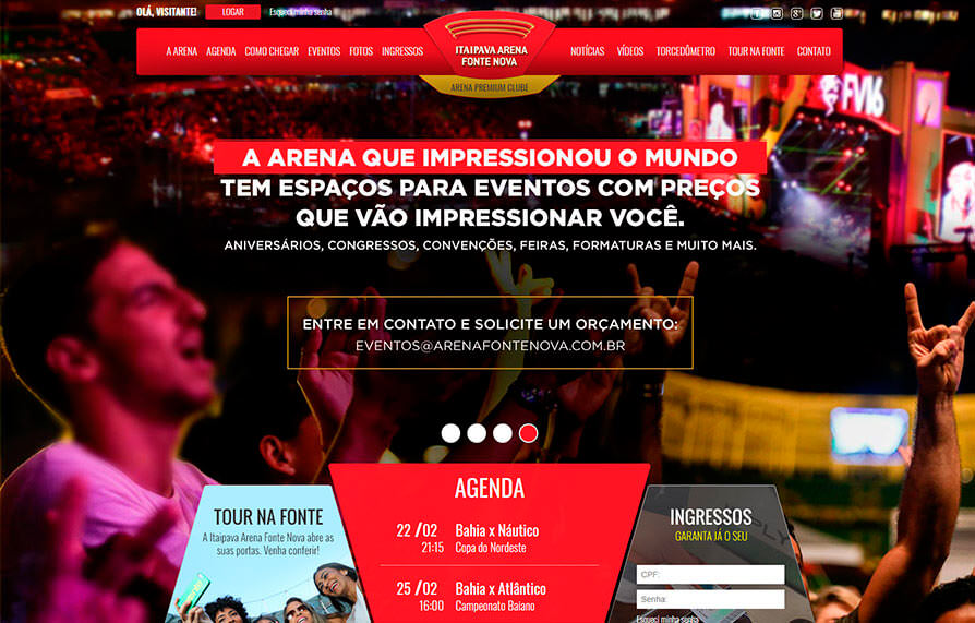 Site Arena Fonte Nova 2015 - Click Interativo