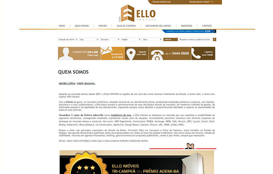Site Ello Imóveis 2013 - Click Interativo