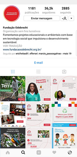 Instagram da Fundação Odebrecht - Click Interativo