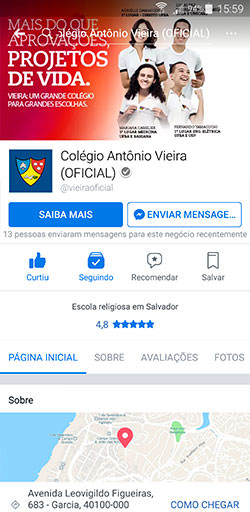Facebook do Colégio Antônio Vieira - Click Interativo