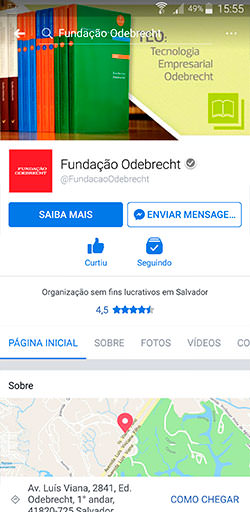 Facebook da Fundação Odebrecht - Click Interativo