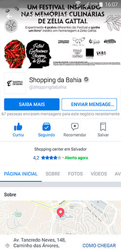 Facebook do Shopping da Bahia - Click Interativo