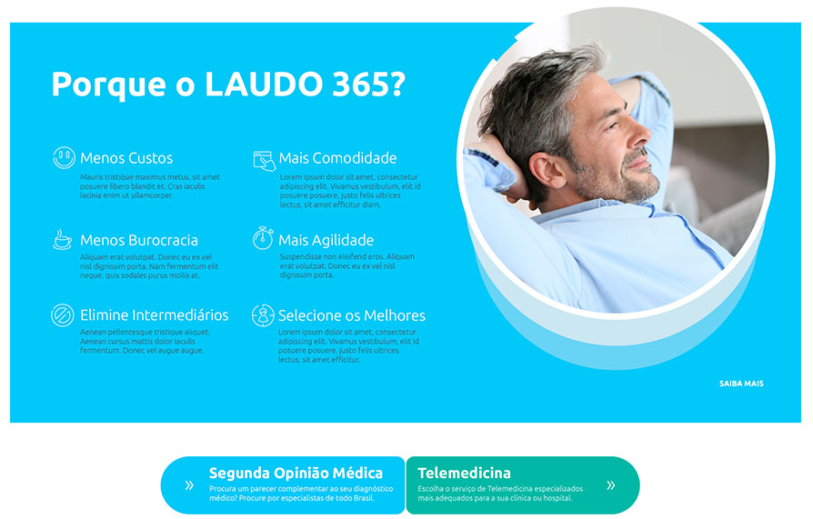 Laudo 365 -  Layout do Portal Laudo 365 - Click Interativo